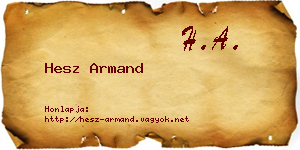 Hesz Armand névjegykártya